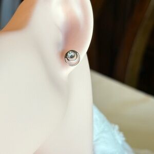 Silver Circle Stud Earrings | Minimalist Modern Jewelry ✨